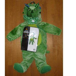 Baby Plush Green TRICERATOPS Dinosaur Costume Jumpsuit Size 6 -12 18 Mo NWT Boys